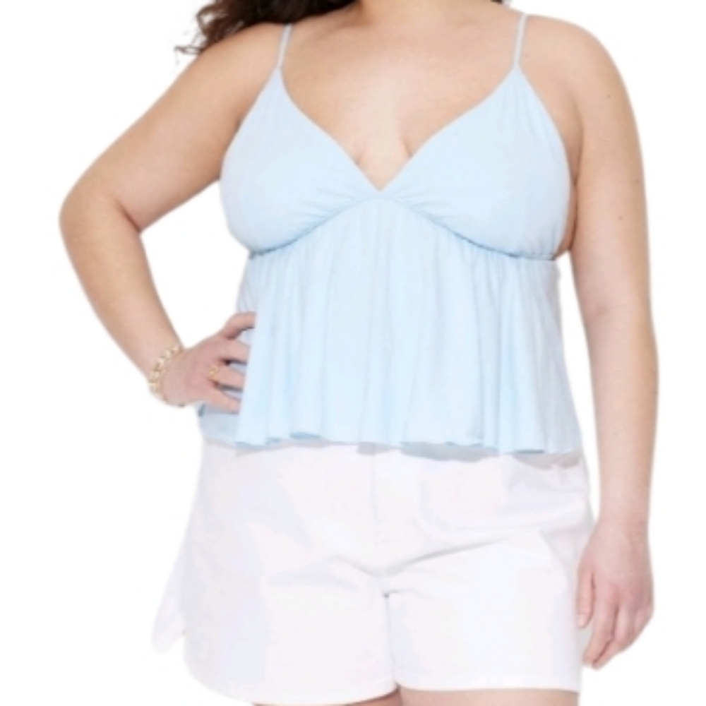 POWDER BLUE BABYDOLL TANK SZ XXL NWT